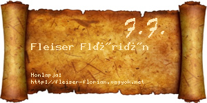Fleiser Flórián névjegykártya
